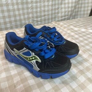 Kids Black and Blue Athletic Shoes